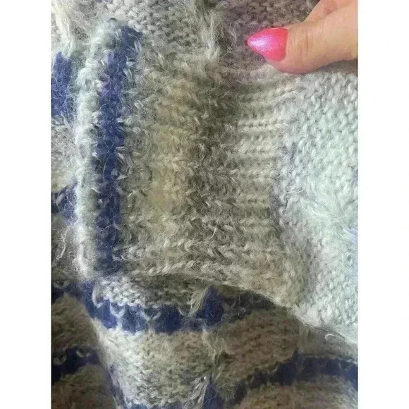 Vintage Marlina di Firenze Sweater Italy Italian Cropped Blue White Size M/L - Picture 4 of 5